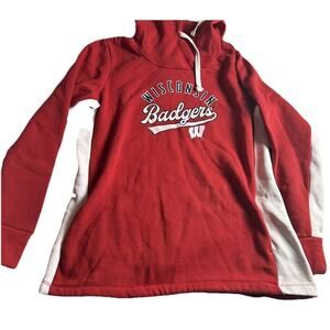 Wisconsin Badgers Women's Red Pullover Drawstring Fanatics Hoodie Size XL